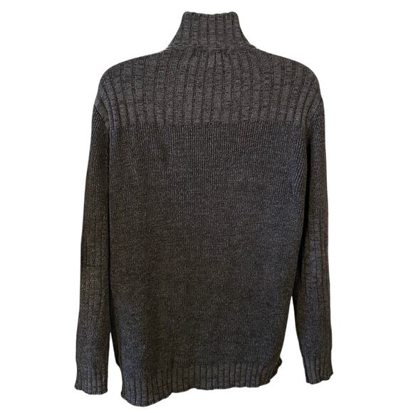 Calvin Klein Sweater Cardigan Size XL Dark Gray Full Zip Front Mock Neck - Picture 4 of 10